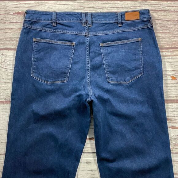 Lands End Womens Jeans sz 16W new Dark Wash Straight Trouser x28" Cotton Stretch - Picture 9 of 11